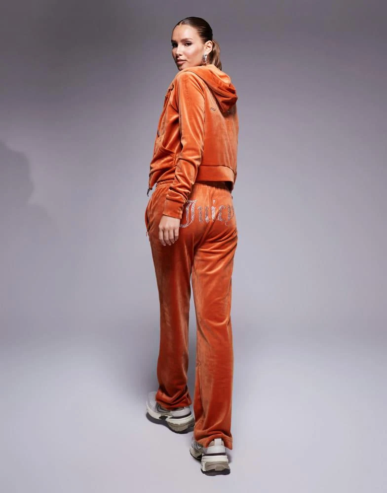 Juicy Couture Juicy Couture velour straight leg joggers exclusive to ASOS co-ord in rust 3