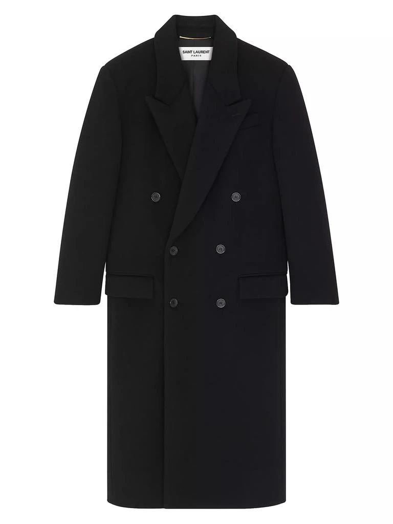 Saint Laurent Long Coat In Wool 1