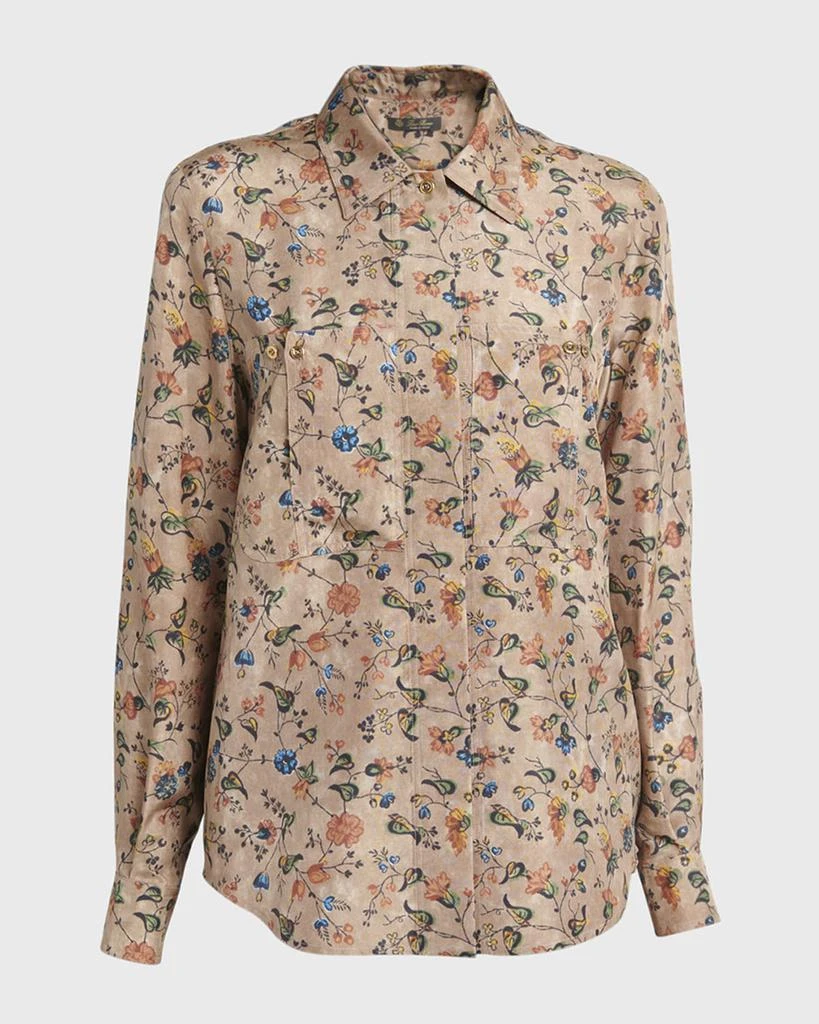 Loro Piana Cam Cheriel Bolivian Garden Printed Button-Front Shirt 1