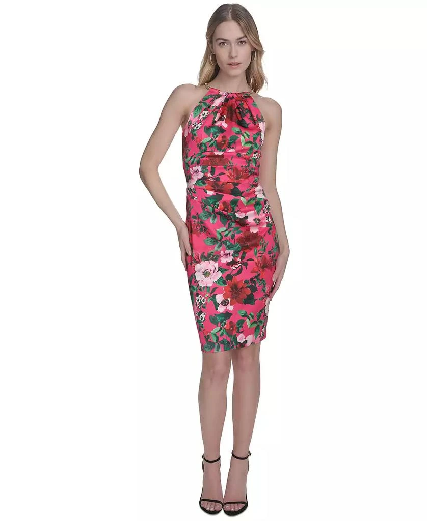 Eliza J Women
s Printed Side-Pleat Sleeveless Sheath Dress 1
