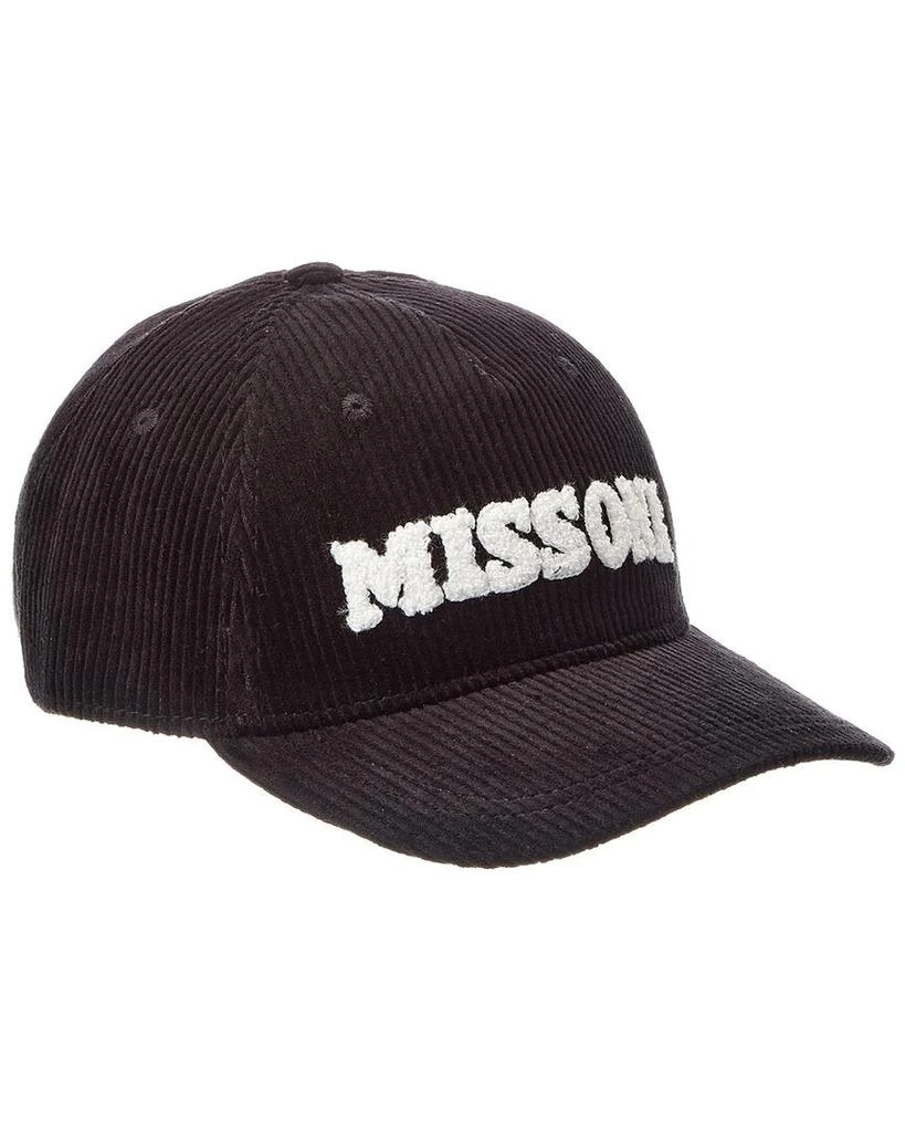 Missoni Black soft faux Shearling Logo Patch Baseball SnapBack Cap | OS Missoni Women main image 4