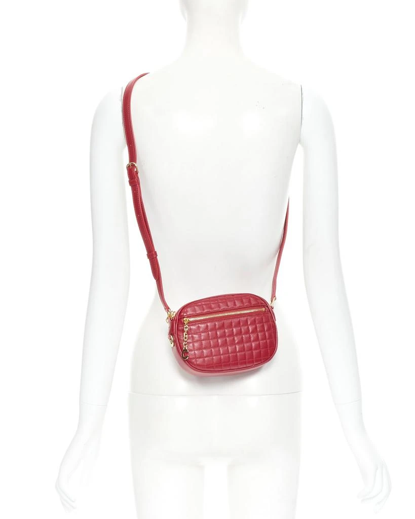 Celine new CELINE Hedi Slimane 2019 C Charm red quilted small crossbody camera bag 2