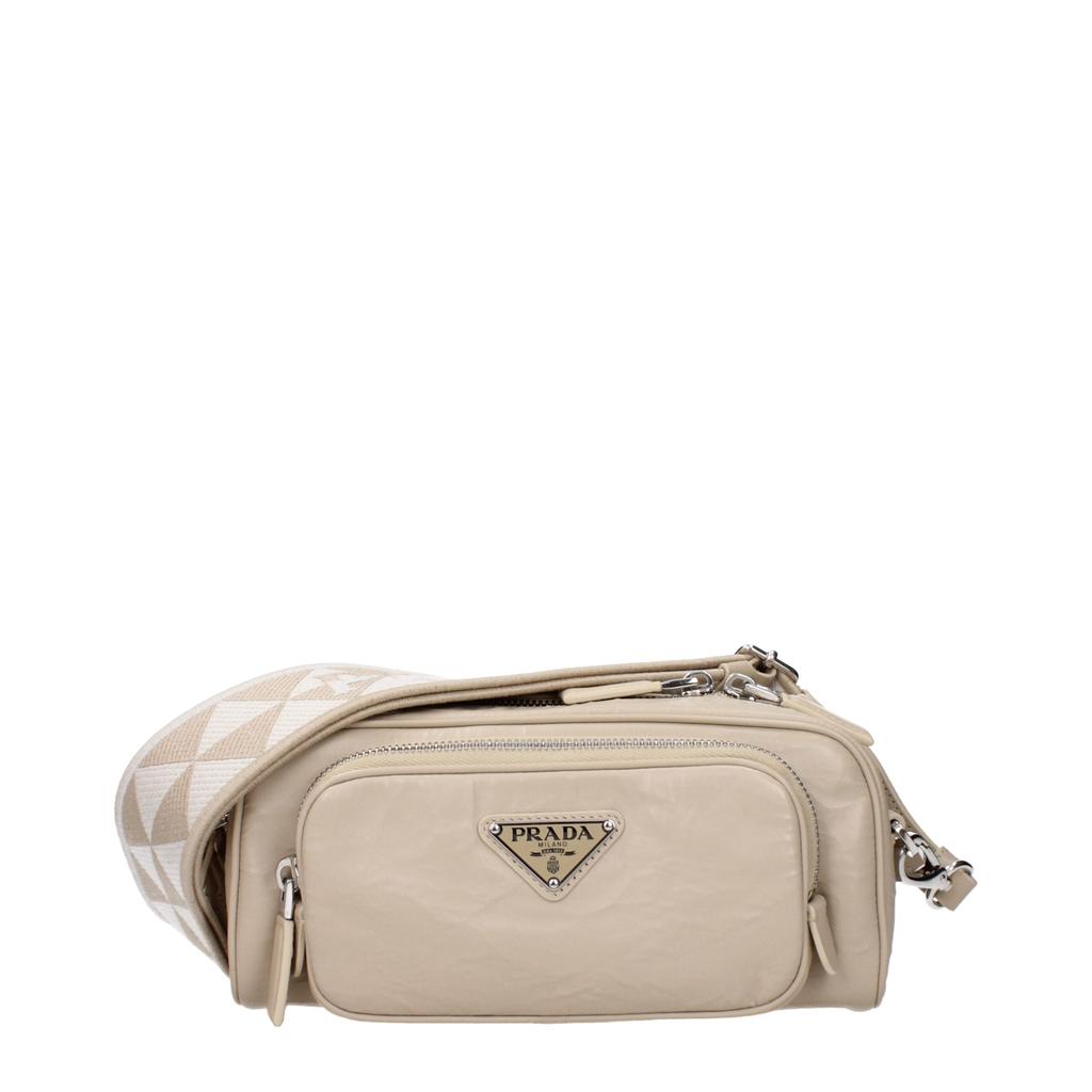 トートバッグ PRADA SS24 Sand shearling crossbody bag (1BH2082EC9 F03KL) Prada Sand Shearling Crossbody Bag | italist