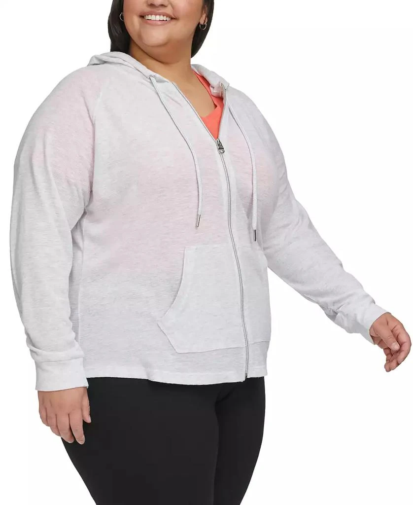 Calvin Klein Ruched-Sleeve Zip Hoodie, XS- 6