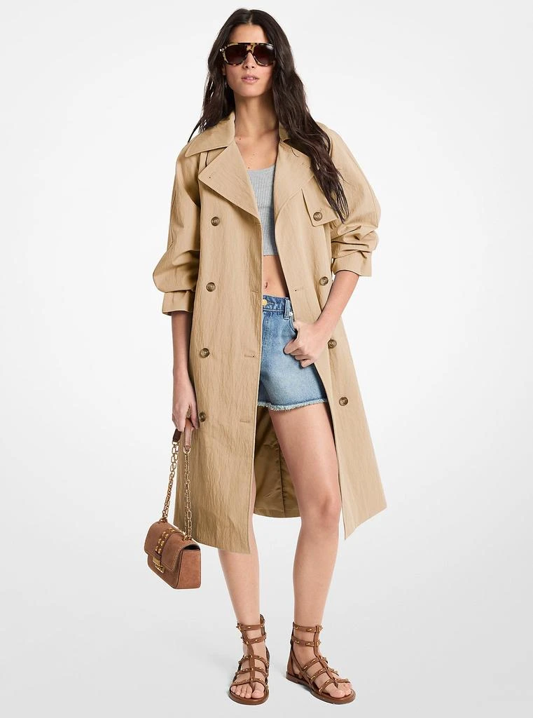 Michael Kors Oversized Washed Cotton and Nylon Trench Coat
