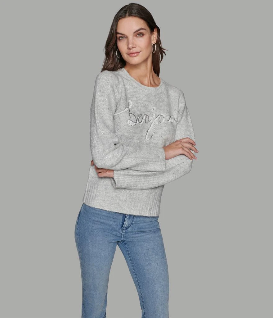Karl Lagerfeld Paris BONJOUR SCRIPT LUREX SWEATER 1