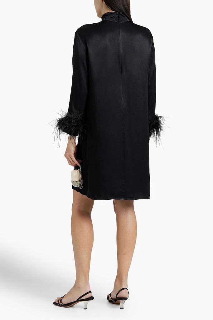Sleeper Party feather-trimmed satin mini dress 3