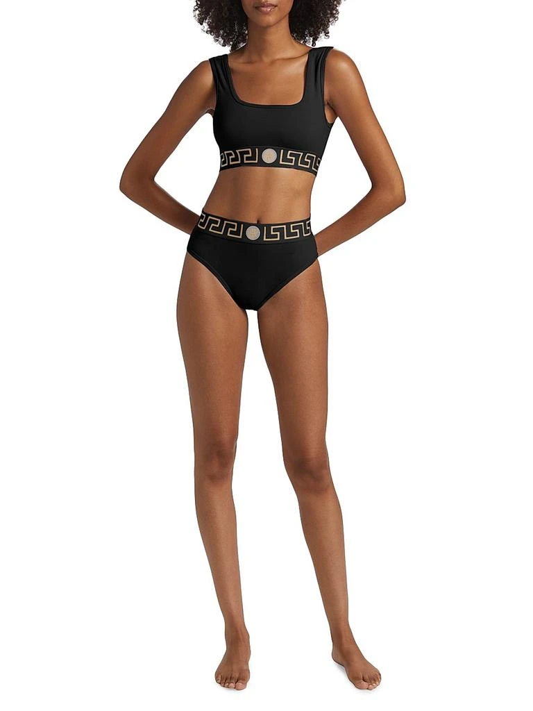 Versace Topeka Logo Jersey Bi-Stretch Cotton Sports Bra 2