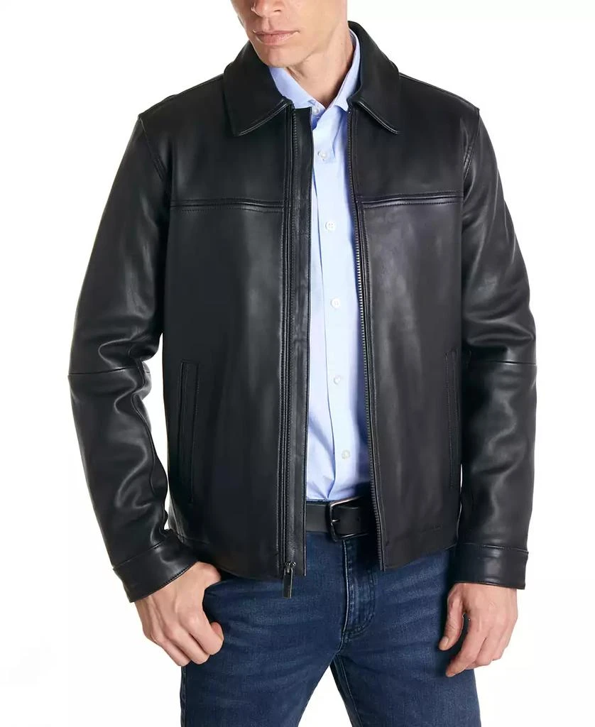 Perry Ellis Men
s Classic Leather Jacket 2