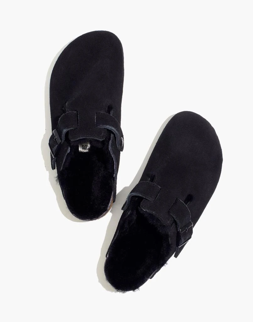 Birkenstock Suede Boston Clogs in Shearling 2
