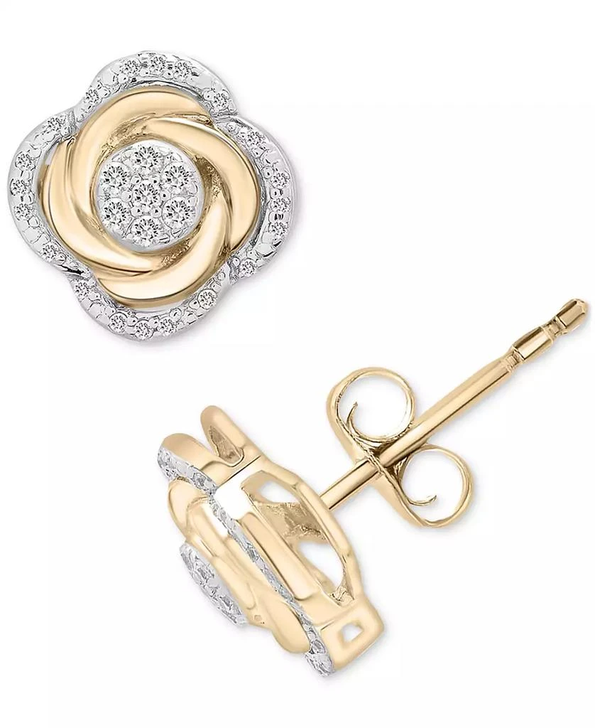 Macy's 2-Pc. Set Diamond Pendant Necklace & Earrings (1/2 ct. t.w.) in 14k Gold-Plated Sterling Silver, Exclusively at Macy's 3
