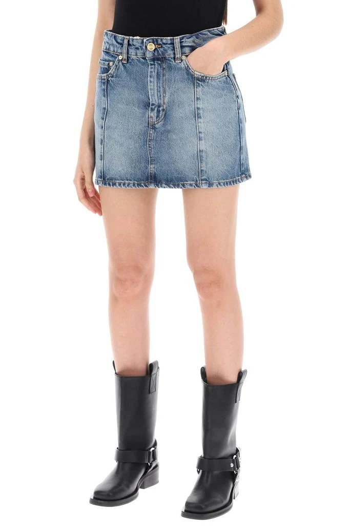 Ganni Ganni Sparkle Logo Denim Mini Skirt 4