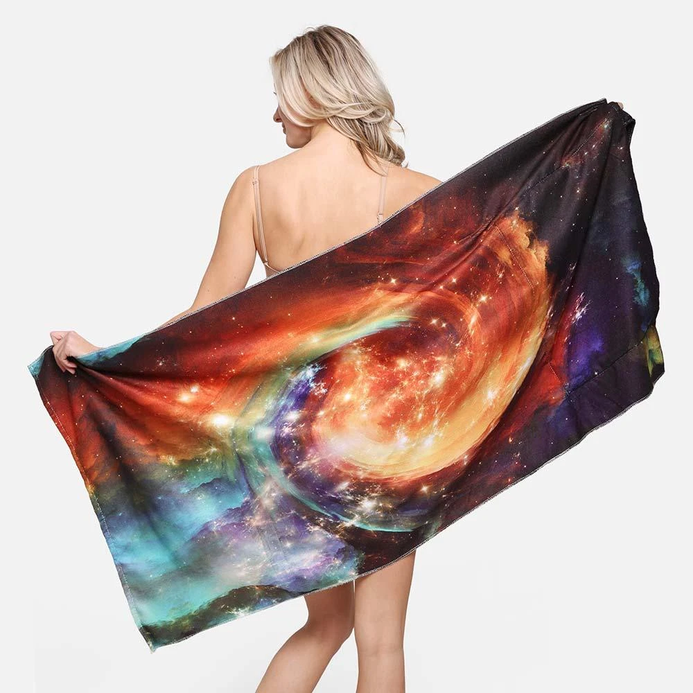 FASHNZFAB Galaxy Print Beach Towel and Tote Bag 3
