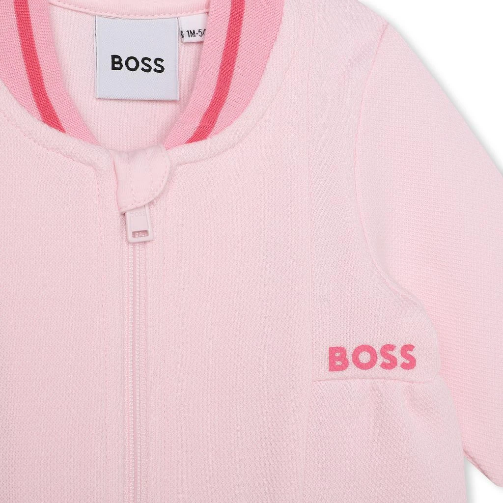 Hugo Boss Pink Logo Zip Up Cardigan 2
