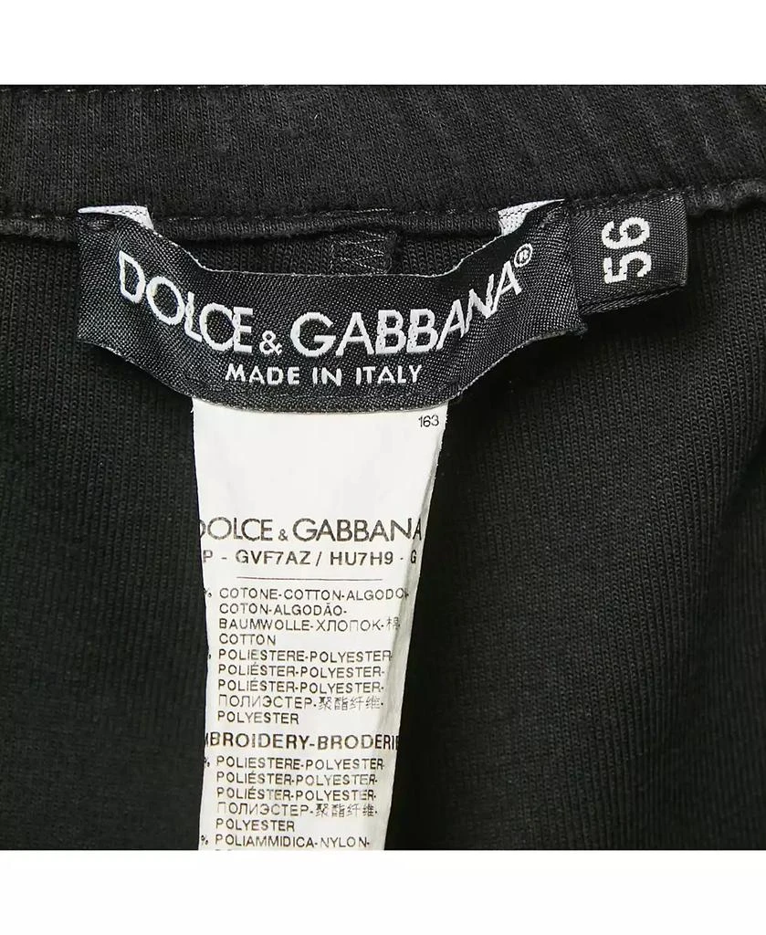 Pre-Owned Dolce & Gabbana Men's Black Crown Embroidered Cotton Jogger Pants 6