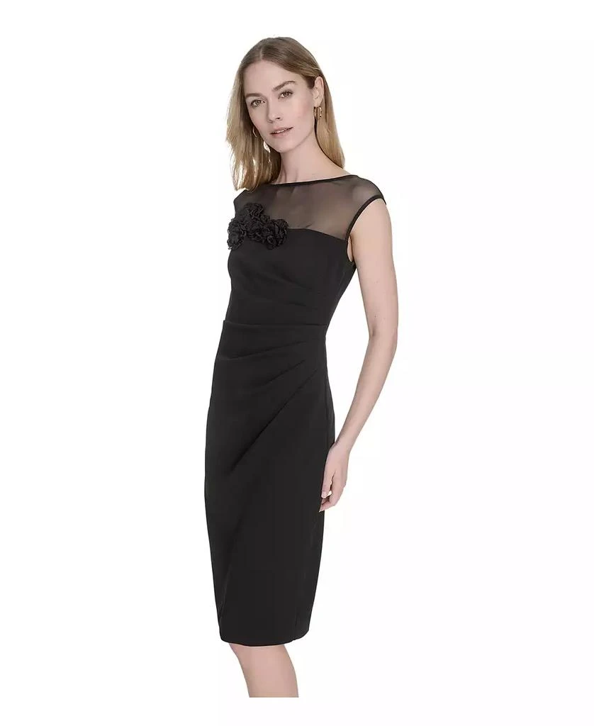 Eliza J Women's Dimensional-Flower Sleeveless Scuba Dress 4