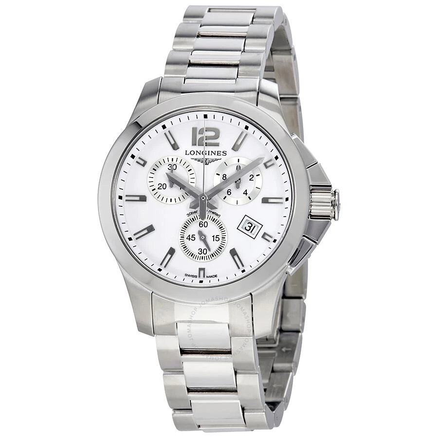 Longines Conquest Chronograph White Dial Unisex Watch L33794166 1