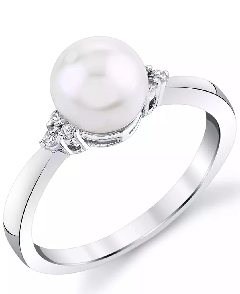 Macy
s Cultured Freshwater Pearl (7mm)
Diamond (1/20 ct. t.w.) Ring in 14k White Gold