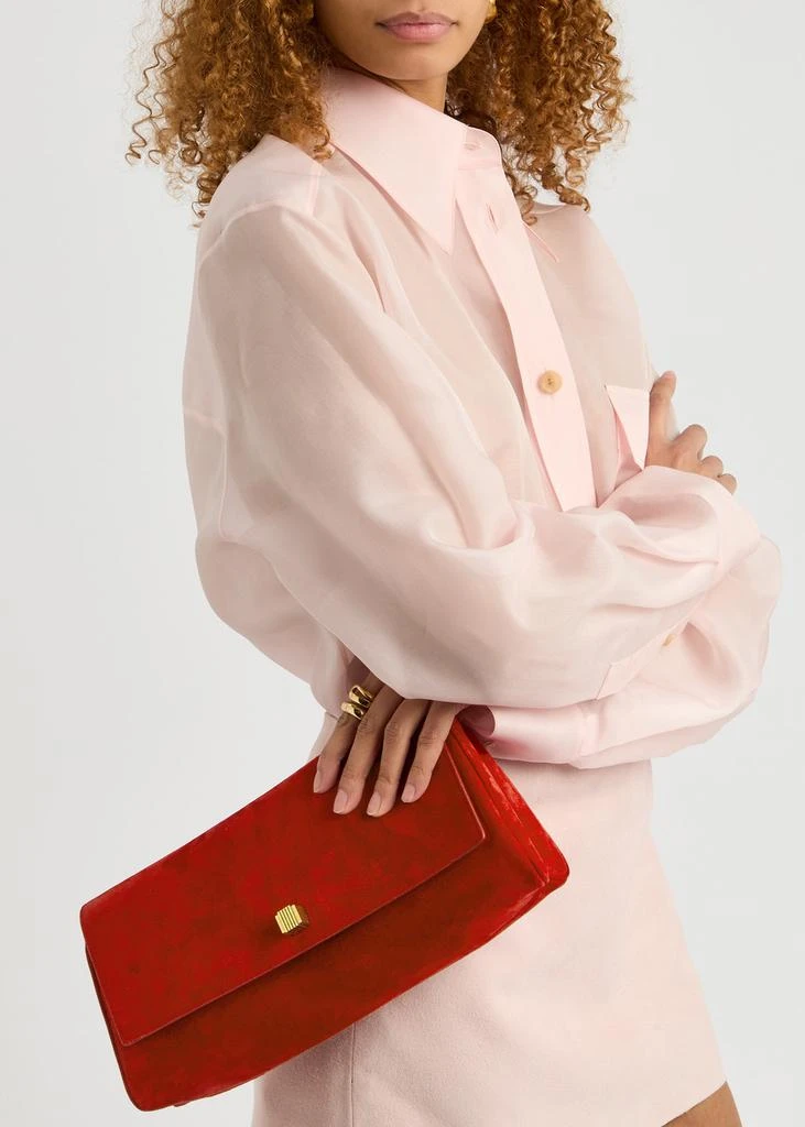 Khaite Audrey suede clutch 5