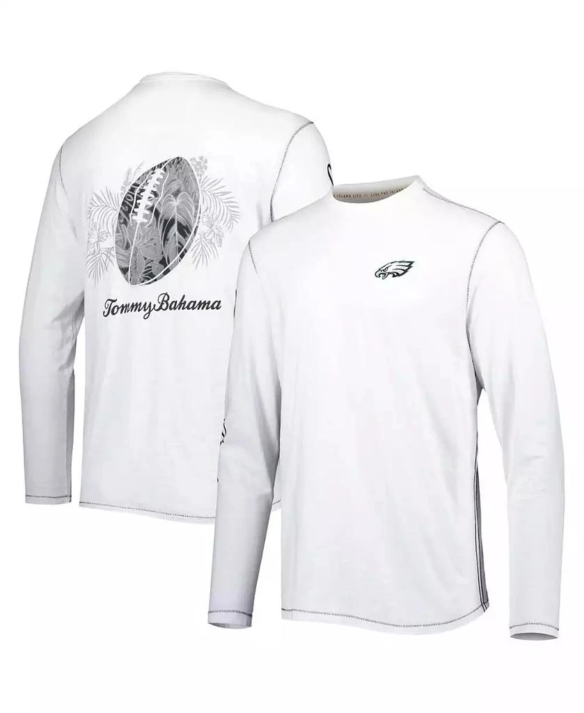 Tommy Bahama Men's White Philadelphia Eagles Laces Out Billboard Long Sleeve T-shirt 1