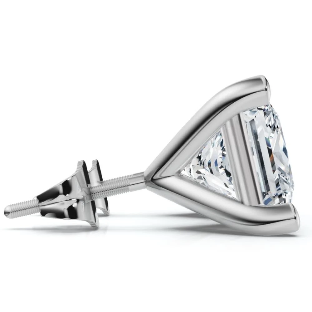 Pompeii3 Certified 4Ct Princess Cut Martini Studs 14k Gold Lab Grown 3