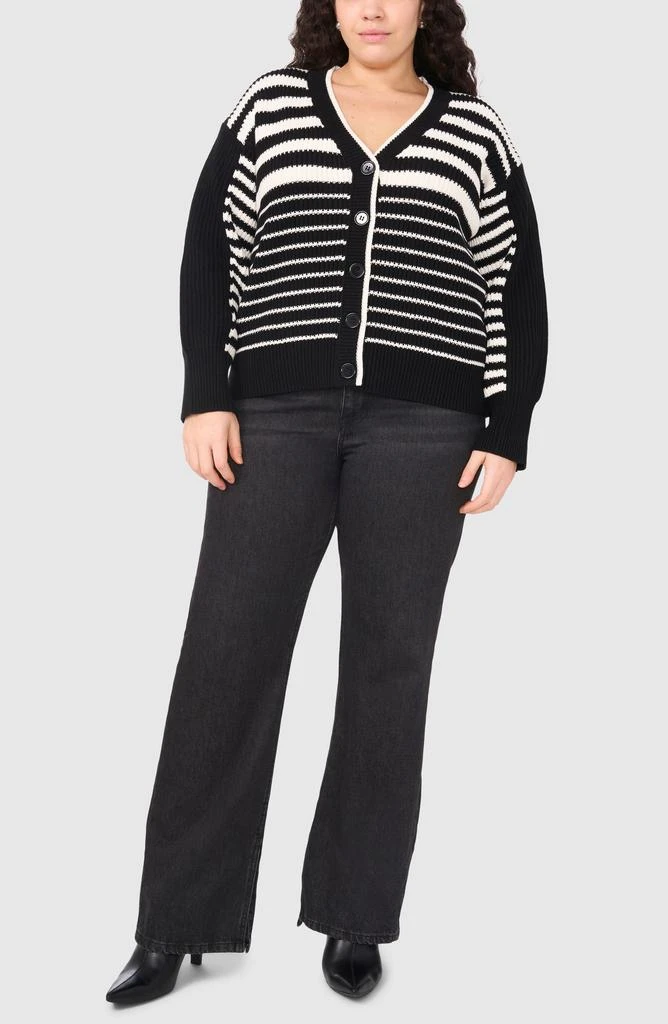 Halogen Variegated Stripe Cotton Blend Cardigan 4