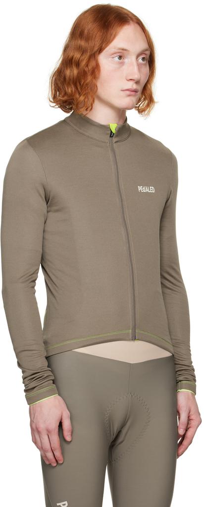 PEDALED Gray Cycling Long Sleeve T-Shirt