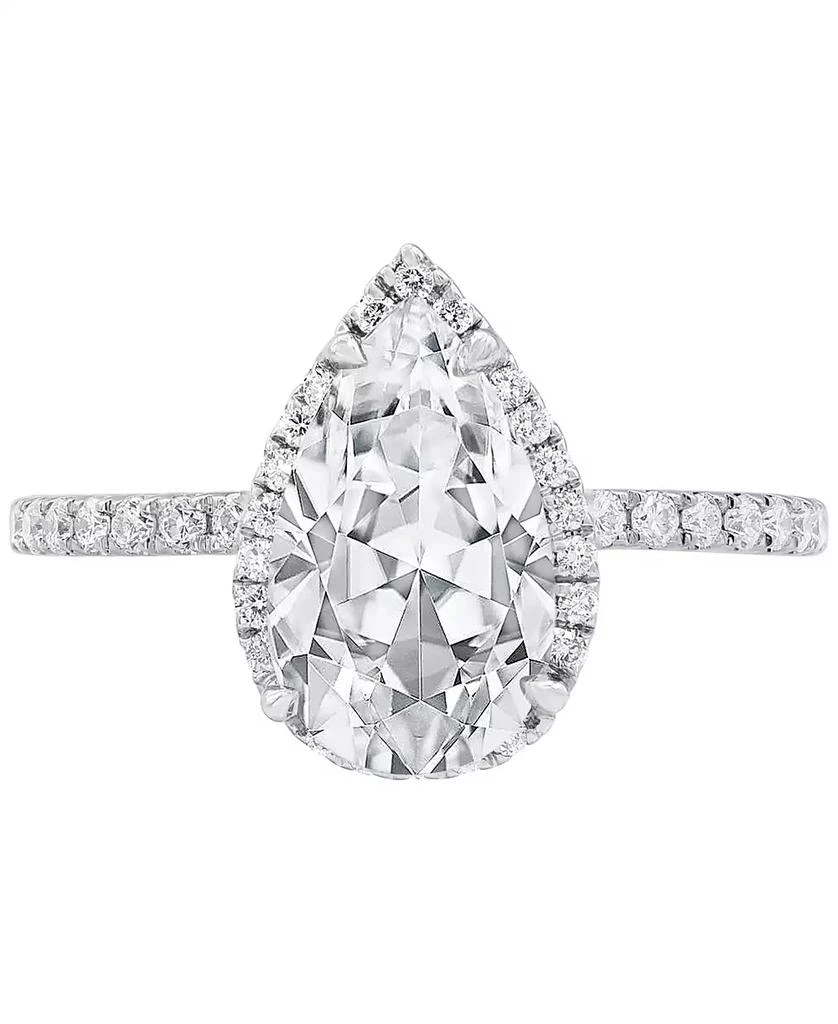 Badgley Mischka Certified Lab Grown Diamond Pear-Cut Halo Engagement Ring (2-1/2 ct. t.w.) in 14k Gold 3