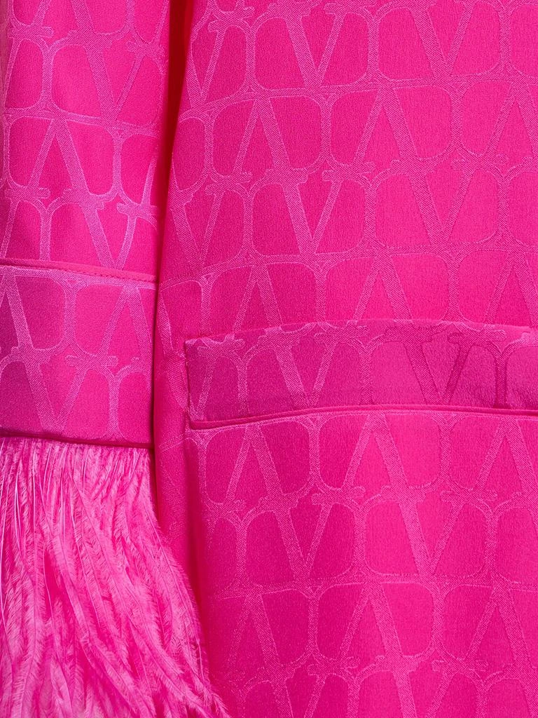 Valentino Logo Jacquard Silk Shirt W/feathers 3