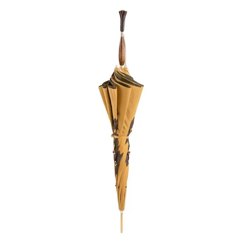 PASOTTI Pasotti - Luxury Umbrella with Hand Applied Sunflowers and Swarovski® Handle, Double Cloth