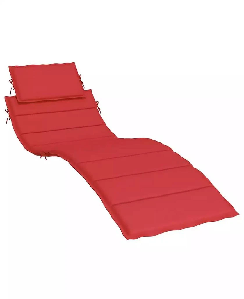 vidaXL Sun Lounger Cushion Red 73.2"x22.8"x1.2" Oxford Fabric