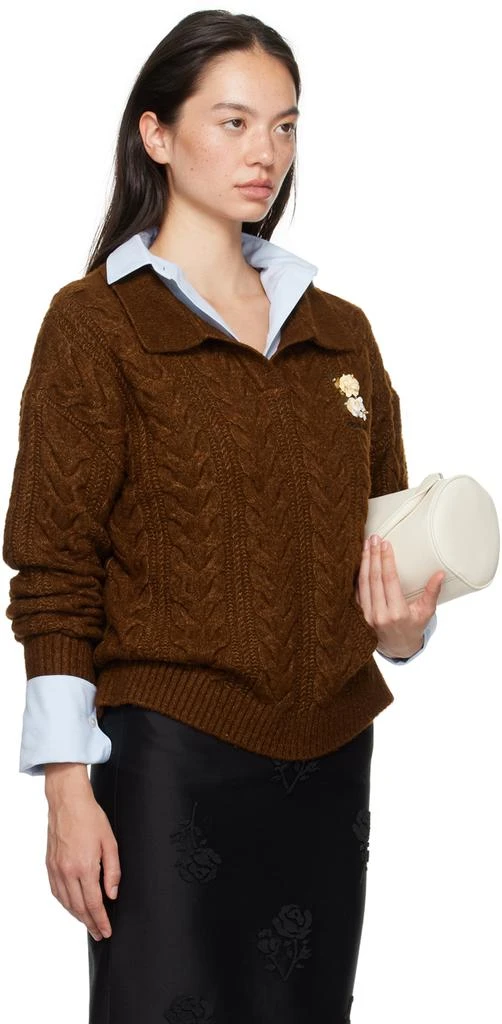 SHUSHU/TONG Brown Lapel Collar Polo - Women