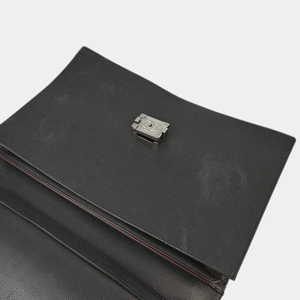 Chanel Chanel Black Briefcase Stainless Steel Boy Handbag 6