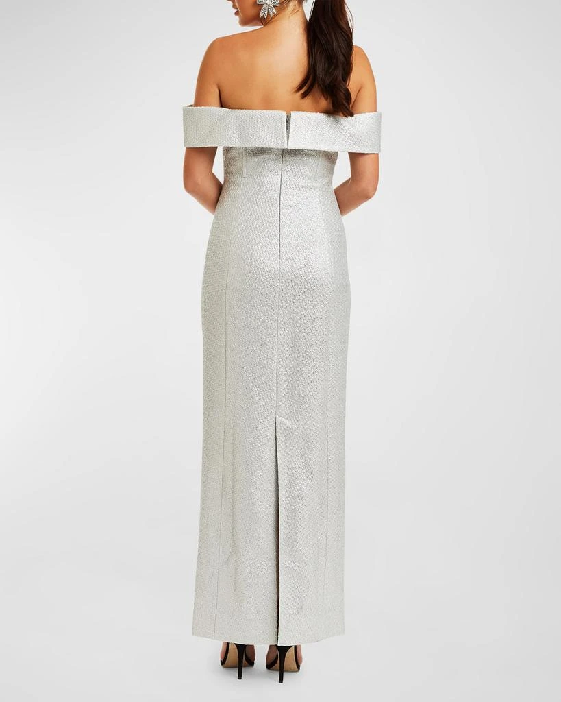 Mestiza New York Mona Off-Shoulder Metallic Column Gown 4