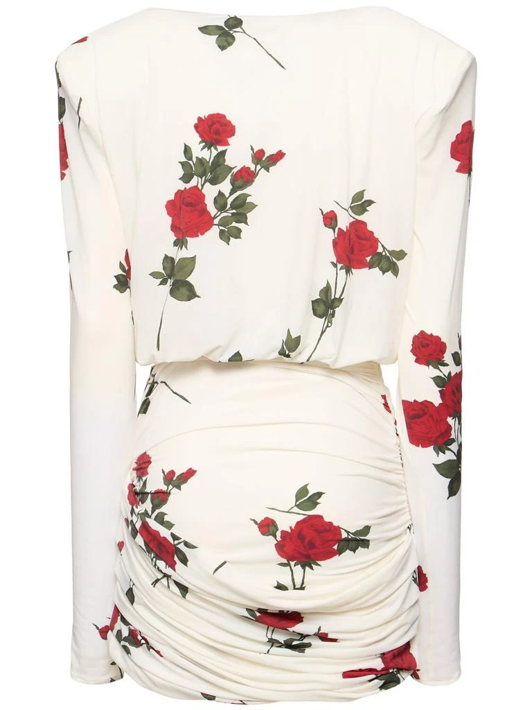 MAGDA BUTRYM Rose Printed Jersey Mini Dress 4