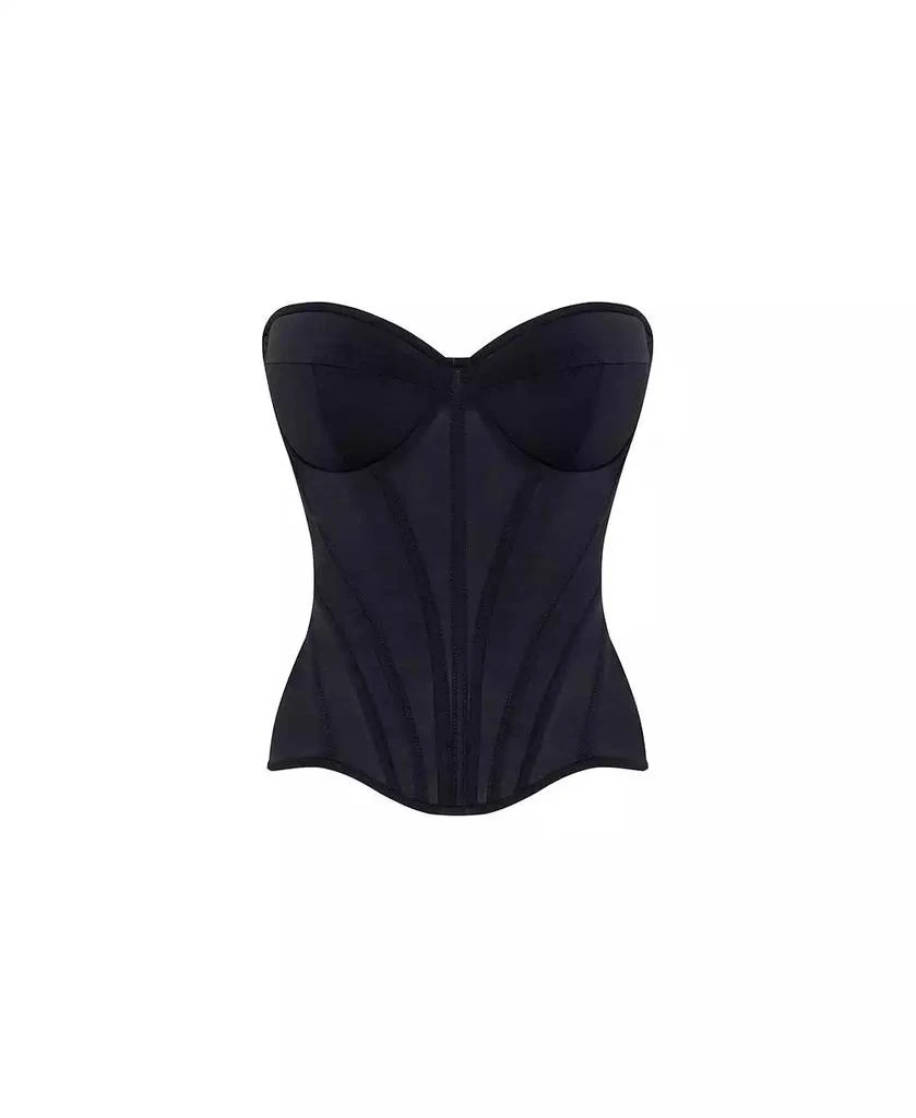 Milla Women
s Smart heart-shaped low-waist black fitted corset 2