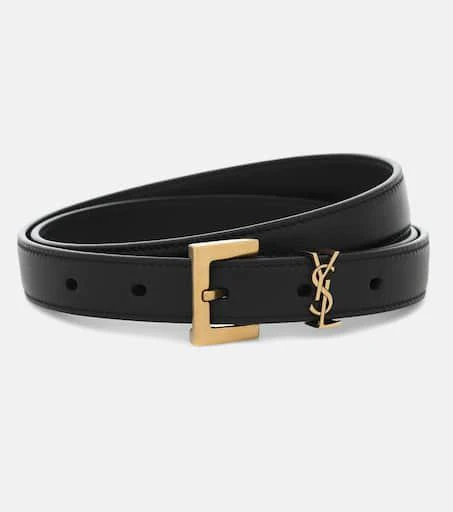 Yves Saint Laurent Cassandre slim leather belt 1
