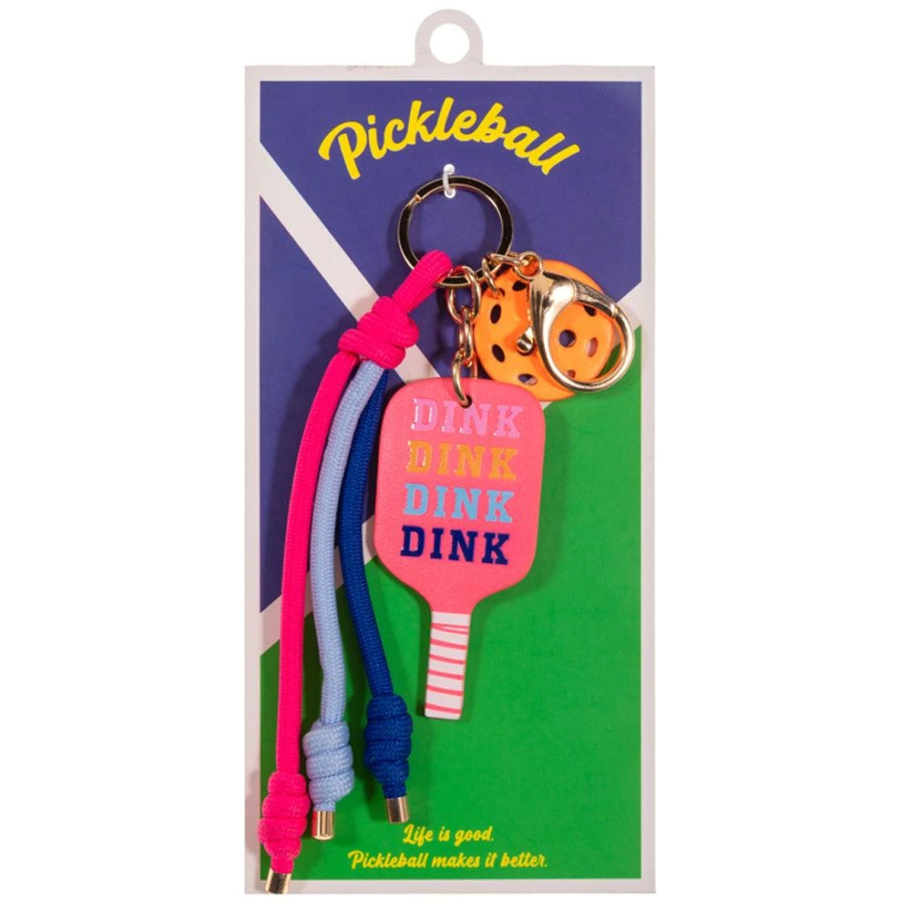 FASHNZFAB Pickleball Paddle Ball Charm Knotted Cord Drop Bag Charm Keychain 3