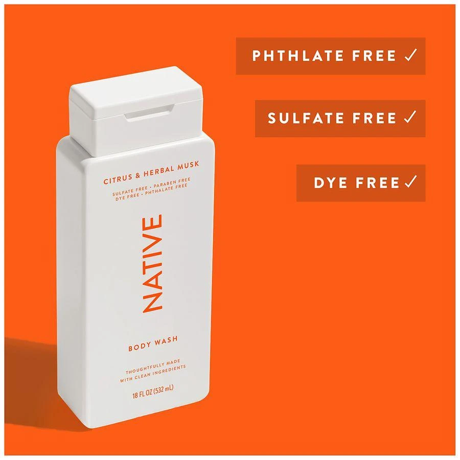 Native Sulfate Free Body Wash for Men and Women Citrus & Herbal Musk 5