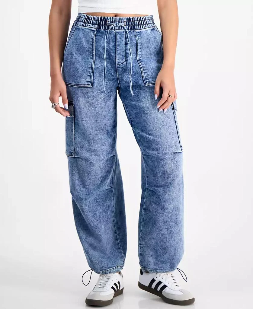 Vanilla Star Juniors' High-Rise Drawstring-Waist Cargo Pants 3