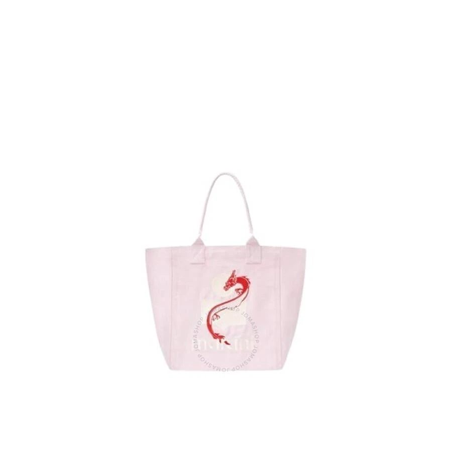 Isabel Marant Ladies Pink Yenky Logo-Embroidered Small Tote Bag 1