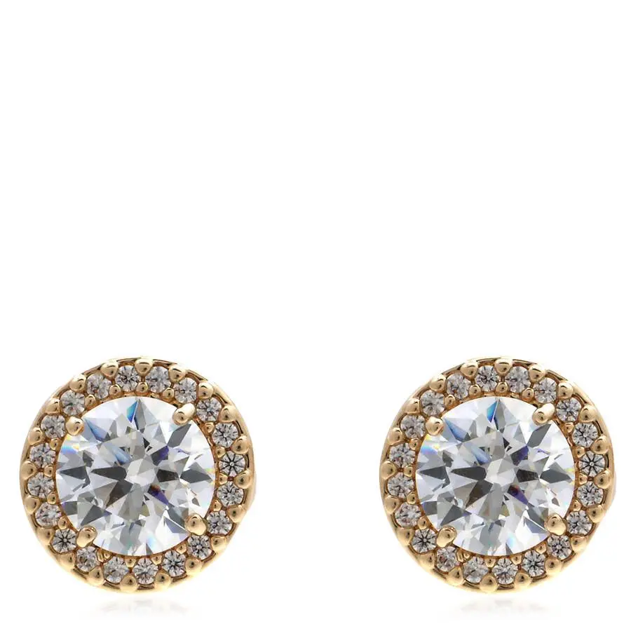 Swarovski Swarovski Una Angelic Round Cut Gold-Tone Stud Earrings
