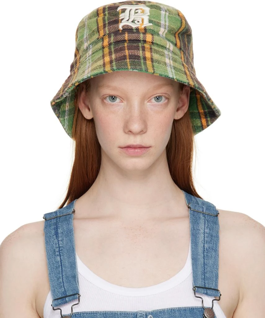 R13 Green Plaid Bucket Hat 1