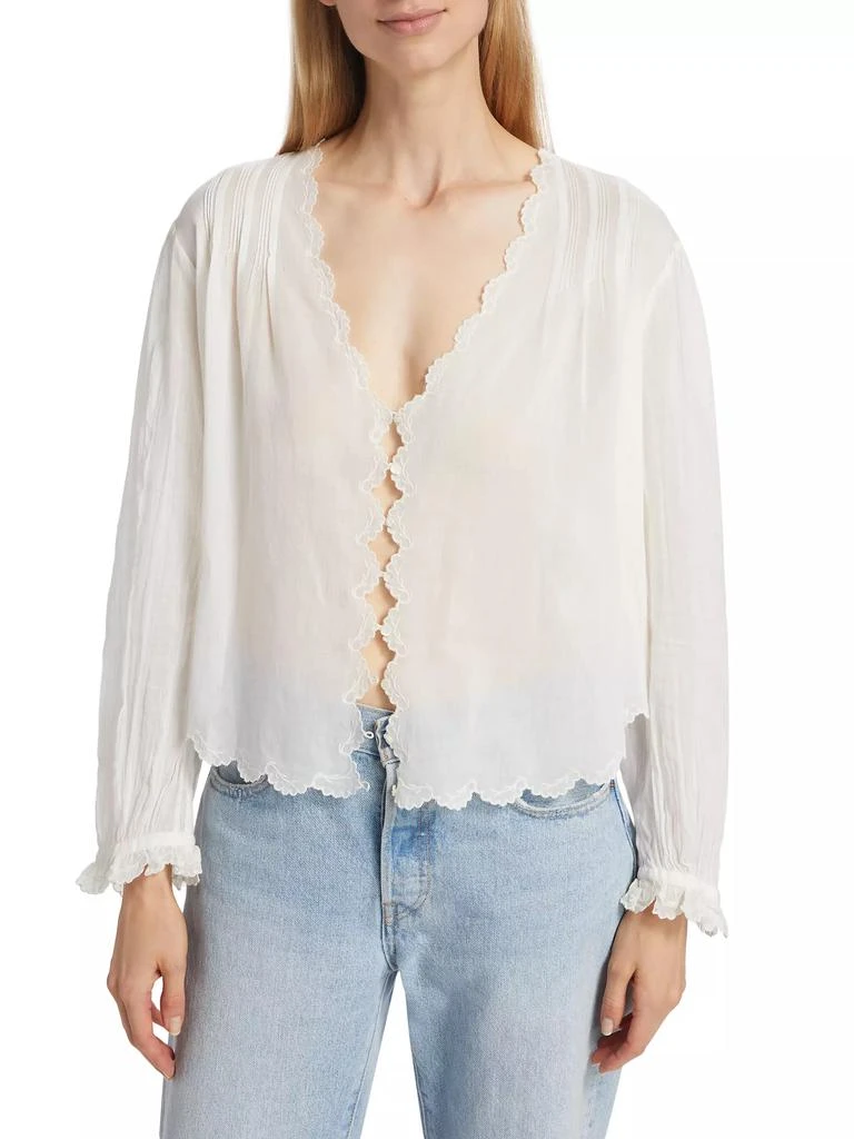 DÔEN Elayne Cotton Scallop Blouse 3