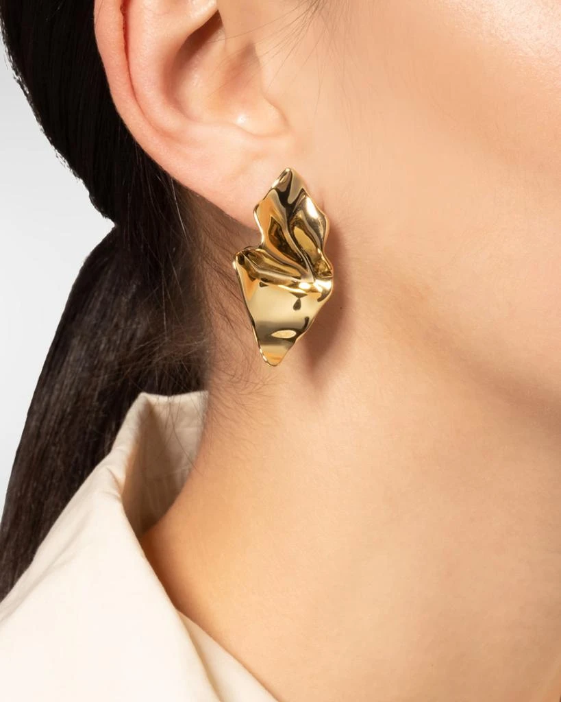 Alexis Bittar Crumpled Gold Small Post Earrings 2