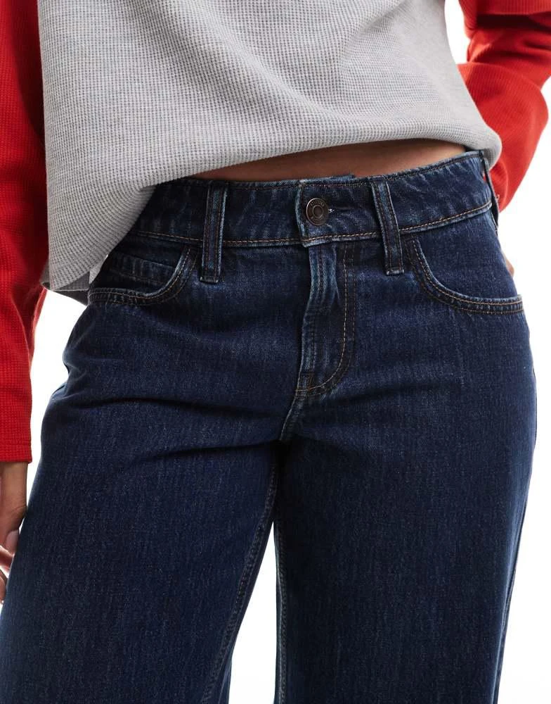 HOLLISTER Hollister low rise baggy straight leg jean with turn up