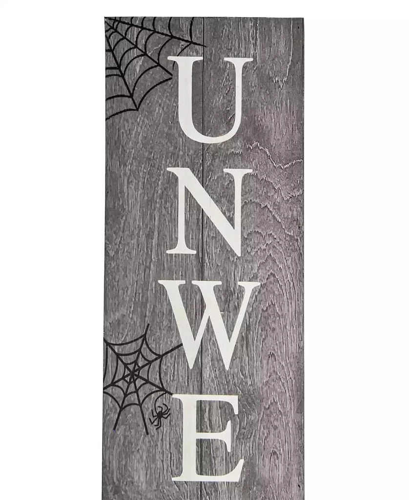 National Tree Company 39" Halloween "Unwelcome" Porch Sign with Spider Webs 4