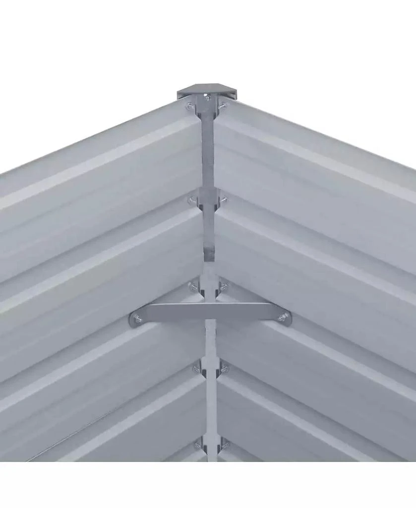 vidaXL Raised Bed Grey Galvanized steel 94.5 x 15.7 x 17.7 in Durable 4
