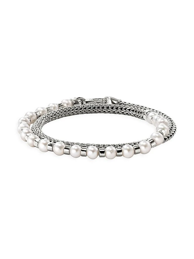 John Hardy JH Essentials Sterling Silver 
Cultured Freshwater Pearl Wrap Bracelet