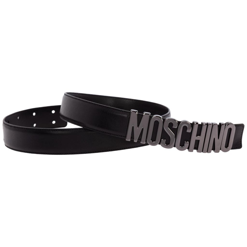 MOSCHINO ロゴベルト Belt in leather with logo | Moschino